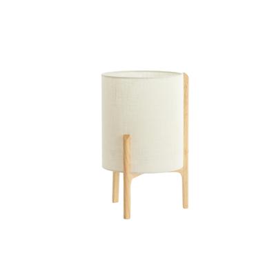 Light & Living SchemerlampLitto Ø 28cm - houtlook met naturel linnen - 1894488