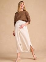 Lange zwangerschapsrok van viscose en lin ENVIE DE FRAISE beige - thumbnail