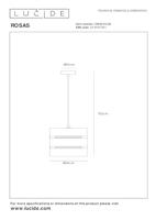 Lucide ROSAS - Hanglamp - Ø 26 cm - 1xE27 - Zwart - thumbnail