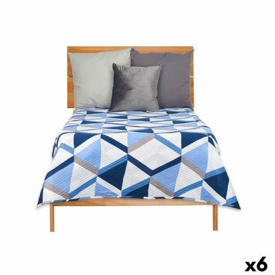 Omkeerbare sprei 180 x 260 cm Blauw Wit (6 Stuks)