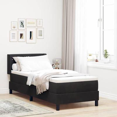 Boxspringbed met Matras Zwart 100x200 cm Fluweel Zwart