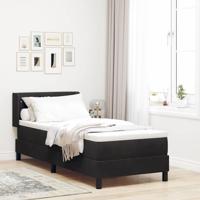 Boxspringbed met Matras Zwart 100x200 cm Fluweel Zwart - thumbnail