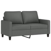 4-delige Loungeset met kussens stof donkergrijs - thumbnail
