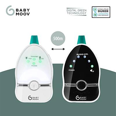 Babyfoon Easy Care bereik van 500 meter BABYMOOV wit/zwart