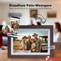 Denver PFF-1042 Darkwood Digitale WiFi-fotolijst 25.7 cm 10.1 inch Energielabel: C (A - G) 1280 x 800 Pixel 16 GB Hout (donker) - thumbnail
