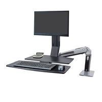 Ergotron WorkFit-A Monitor-tafelbeugel 1-voudig 25,4 cm (10) - 61 cm (24) Zwart, Aluminium (gepolijst) In hoogte verstelbaar, Toetsenbordhouder, Kantelbaar, - thumbnail