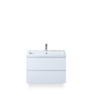 Vogue Badmeubelset 80 cm - Greeplijst in kleur - Wit Hoogglans - Keramische Wastafel Wit 1 kraangat