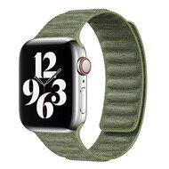Denim nylon bandje - Groen - Geschikt voor Apple Watch 44mm / 45mm / 46mm / 49mm - thumbnail