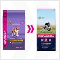 Eukanuba Puppy puppy puppy voor middelgrote rassen – gebalanceerd droogvoer met verbeterde, nieuwe formule voor puppy's in de leeftijd van 1 – 12 maanden in de smaak kip – 1 x zakje van 12 kg - thumbnail