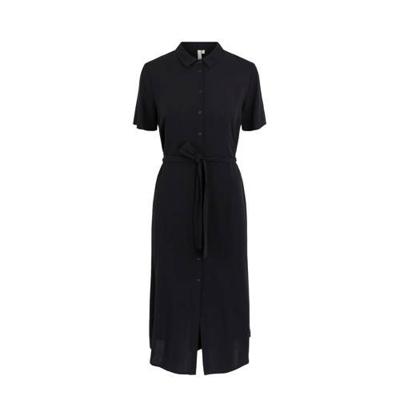 PIECES blousejurk PCCECILIE SS LONG DRESS NOOS BC met ceintuur zwart PIECES blousejurk PCCECILIE SS LONG DRESS NOOS BC met ceintuur zwart