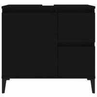 Badkamerkast 65x33x60 cm bewerkt hout zwart - thumbnail