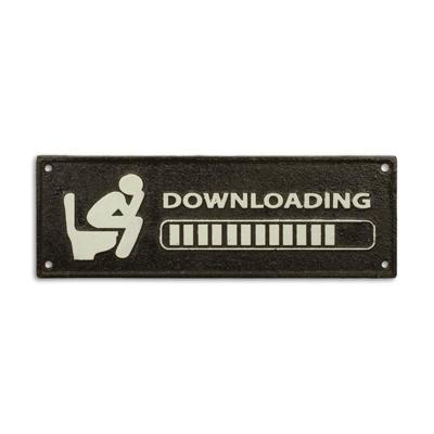 Gietijzeren "downloading"-plaatje
