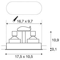 SLV 1006122 HORN LED-inbouwlamp GU10 25 W Wit - thumbnail