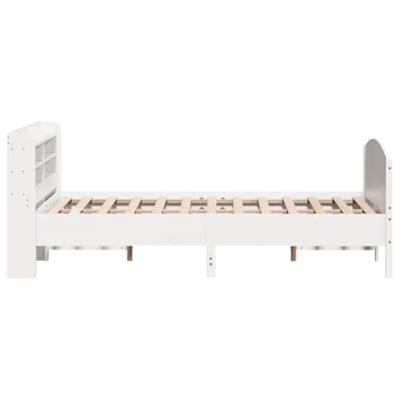 Bedframe zonder matras massief grenenhout wit 140x190 cm