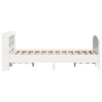 Bedframe zonder matras massief grenenhout wit 150x200 cm - thumbnail