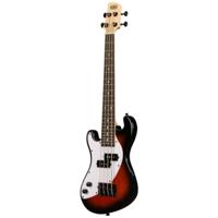 Kala Solid Body 4-String Fretted U-Bass Left Handed Tobacco Burst linkshandige elektrische basgitaar met gigbag - thumbnail