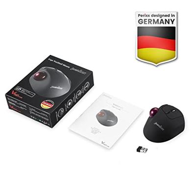 Perixx PERIMICE-717 D Trackball Radiografisch Laser Zwart 7 Toetsen 2000 dpi Ergonomisch, Geïntegreerde trackball