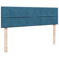 Ottoman bed met matras 140x200cm fluweel donkerblauw - thumbnail
