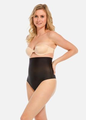 Magic corrigerende string hoog - Hi Waist Thong - Hoge correctie shapewear string - Huidskleur - zwart