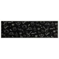 VidaXL Keukenmat wasbaar ochtendprint 45x150 cm fluweel zwart - thumbnail