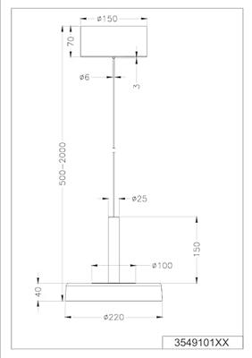 Trio Led hanglampCeleste Ø 22cm - smoke glas - 354910132