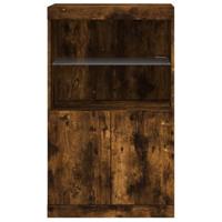 Dressoir met LED-verlichting 60,5x37x100 cm gerookt eikenkleur - thumbnail