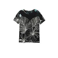 Desigual T-shirt met all over print zwart - thumbnail