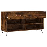 VidaXL Schoenenbank 102x35x55 cm bewerkt hout gerookt eikenkleurig - thumbnail