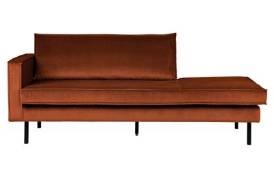 WOOOD Daybed 'Rodeo' Links, Velvet, kleur Roest