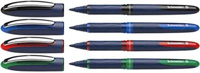 Schneider Schreibgeräte One Business 183094 Rollerballpen 0.6 mm Blauw, Groen, Rood, Zwart 4 stuk(s)