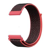 By Qubix - Sport Loop nylon bandje - Rood/oranje - Compatible met Garmin Vivoactive 6 / Vivoactive 5 / Vivoactive 3 - Compatible Garmin bandje - Bandbreedte: 20mm - thumbnail