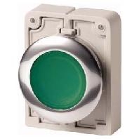 Eaton 182927 M30C-FDL-G Druktoets Plat, Rond, Verchroomd Groen 1 stuk(s) - thumbnail