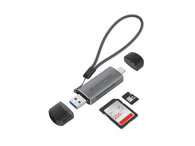 Conceptronic BIAN05G geheugenkaartlezer USB 3.2 Gen 1 (3.1 Gen 1) Type-A/Type-C Grijs