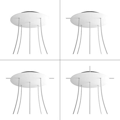 Plafondkap zwart met 5 snoeren rond 40cm