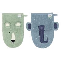 Trixie washandjes mr. bear en mrs. elephant, 2st. - thumbnail