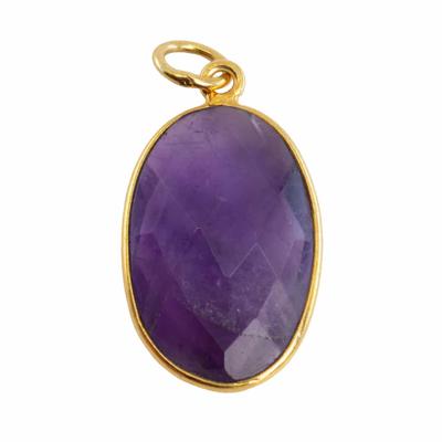 Edelsteen Hanger Ovaal Spiritualiteit - Amethist - 925 Zilver &