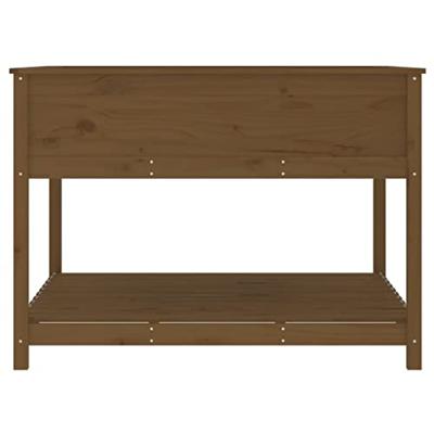 Plantenbak met schap 111,5x111,5x81 cm grenenhout honingbruin Plantenbak met schap 111,5x111,5x81 cm grenenhout honingbruin