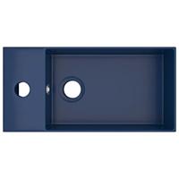 Wastafel met overloop keramiek donkerblauw - thumbnail