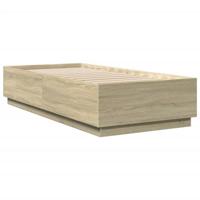 Bedframe bewerkt hout sonoma eikenkleurig 90x200 cm - thumbnail