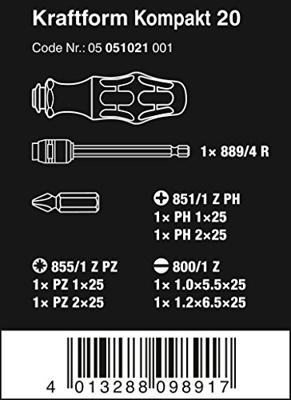 Wera Kraftform Kompakt 20 met tas, 7 -delig - 1 stuk(s) - 05051021001 - thumbnail