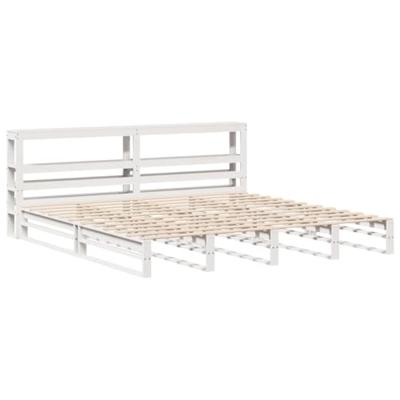 Bedframe zonder matras massief grenenhout wit 200x200 cm