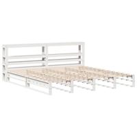 Bedframe zonder matras massief grenenhout wit 200x200 cm - thumbnail