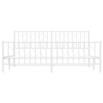 Bedframe met hoofd- en voeteneindemetaal wit 183x213 cm