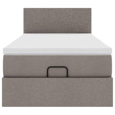Ottoman bed met matras en LED's 80x200cm stof taupe