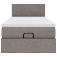 Ottoman bed met matras en LED's 80x200cm stof taupe - thumbnail