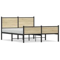 Bedframe hoofd- en voeteneinde metaal sonoma eiken 140x200 cm - thumbnail