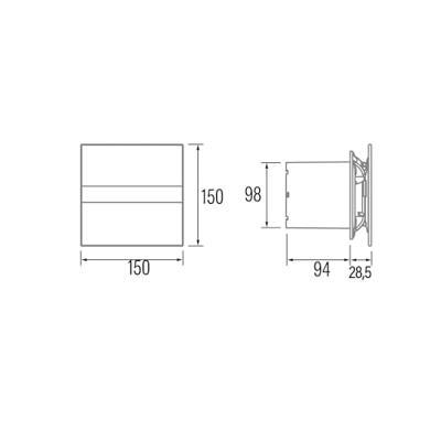 Badkamer Ventilator Cata E-100 G 100 mm 8W Wit