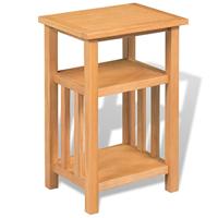 VidaXL Bijzettafel met tijdschrifthouder 27x35x55 cm massief eikenhout - thumbnail