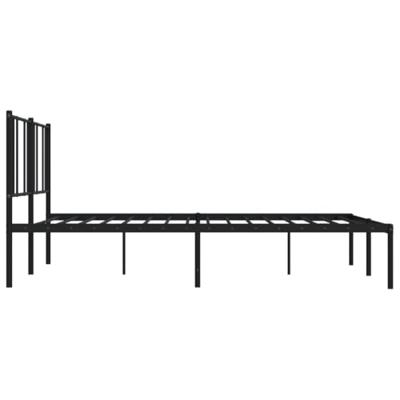 Bedframe met hoofdbord metaal zwart 180x200 cm Bedframe met hoofdbord metaal zwart 180x200 cm