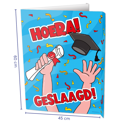 Raambord Hoera Geslaagd (60x45cm)